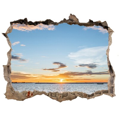 Sticker mural effet trou Coucher de soleil sur la mer