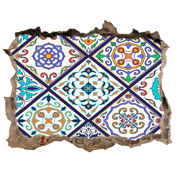 Autocollant mural trou Motifs colorés sur carreaux