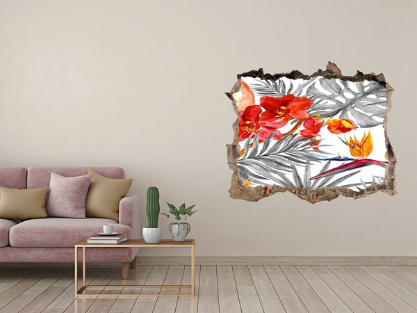 Sticker trou dans le mur Un paradis tropical derrière le mur