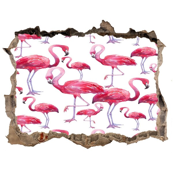 Autocollant mural trou Des flamants roses dans un style tropical