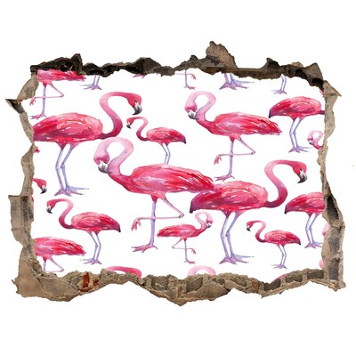 Autocollant mural trou Des flamants roses dans un style tropical