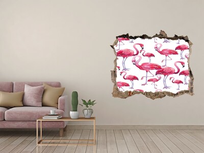 Autocollant mural trou Des flamants roses dans un style tropical