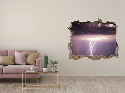 Sticker mural effet trou Orage pierre