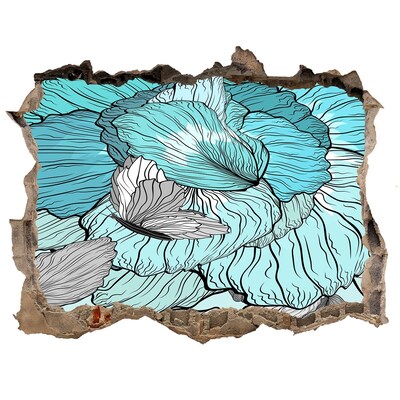 Sticker trou dans le mur Une oasis florale en béton