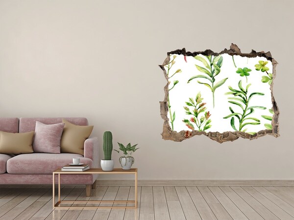 Autocollant à effet 3d trou Une oasis de verdure en béton