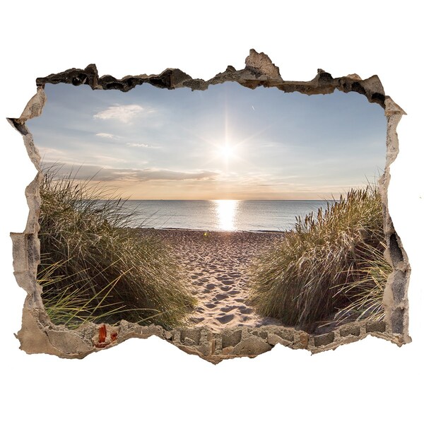 Sticker mural effet trou Coucher de soleil sur la plage
