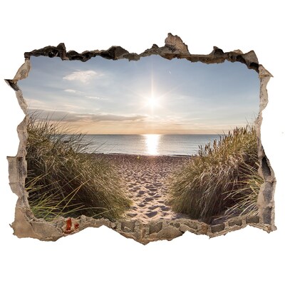 Sticker mural effet trou Coucher de soleil sur la plage