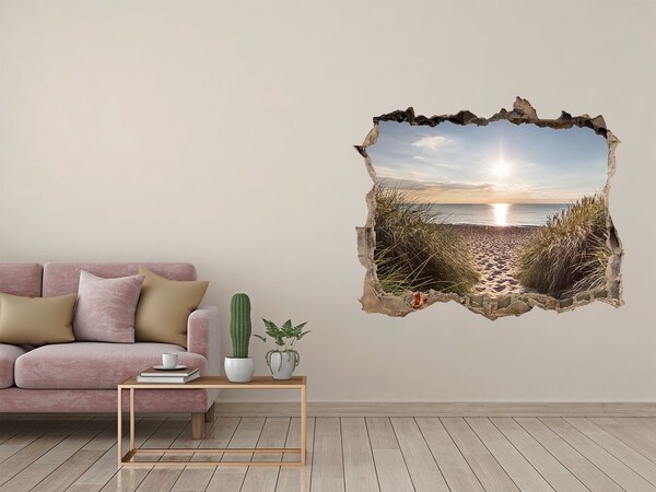 Sticker mural effet trou Coucher de soleil sur la plage