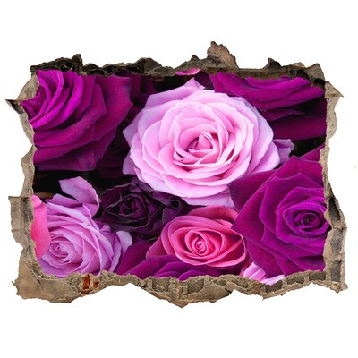 Sticker mural effet trou Des roses plantes pierre