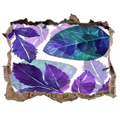 Sticker mural effet trou Des feuilles vertes dans un trou dans le mur