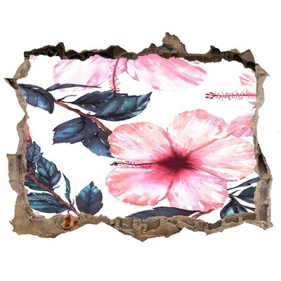 Sticker mural effet trou Un paradis fleuri derrière le mur