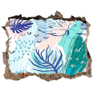 Sticker mural effet trou Un paradis tropical derrière le mur