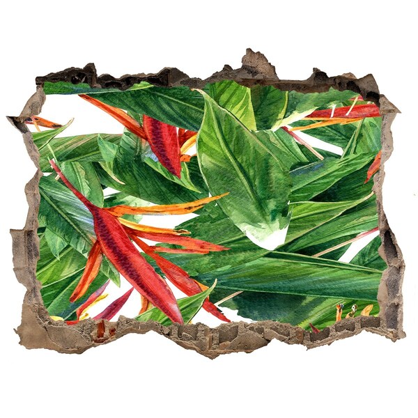 Sticker mural effet trou Un paradis tropical derrière le mur