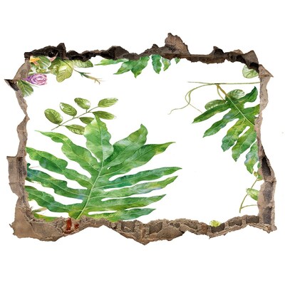 Autocollant à effet 3d trou Un paradis tropical derrière le mur