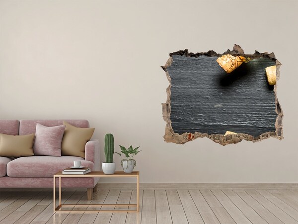 Autocollant mural trou Vin et raisins