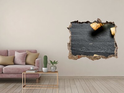 Autocollant mural trou Vin et raisins