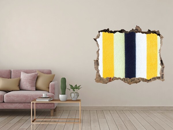 Autocollant mural trou Rayures colorées dans le béton