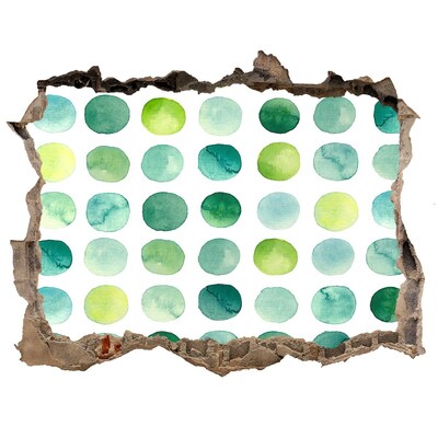 Autocollant mural trou Points verts sur le fond du mur