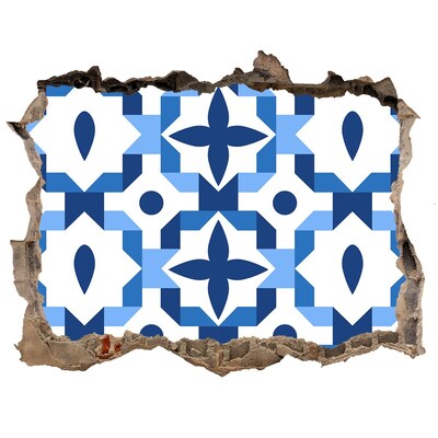 Autocollant à effet 3d trou Motifs bleus sur le mur
