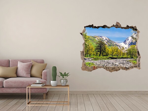 Sticker mural effet trou Paysage montagneux avec une rivière
