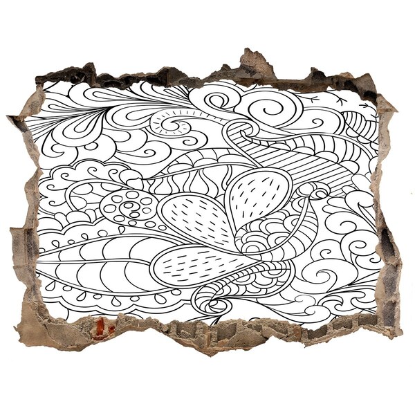 Sticker trou dans le mur Un monde coloré dans un trou