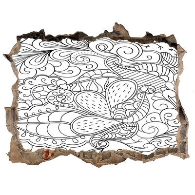 Sticker trou dans le mur Un monde coloré dans un trou