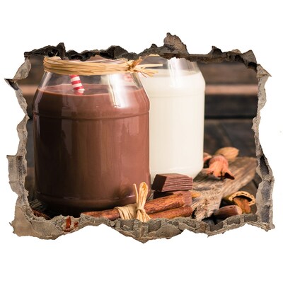 Autocollant à effet 3d trou Délices chocolatés dans un cadre naturel