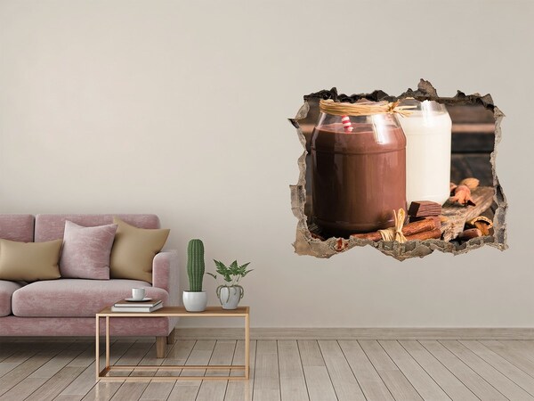 Autocollant à effet 3d trou Délices chocolatés dans un cadre naturel