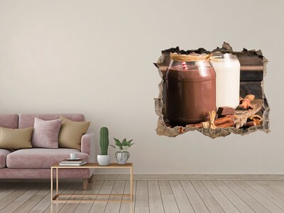 Autocollant à effet 3d trou Délices chocolatés dans un cadre naturel