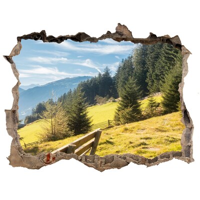 Autocollant mural trou Vue sur la vallée de la montagne