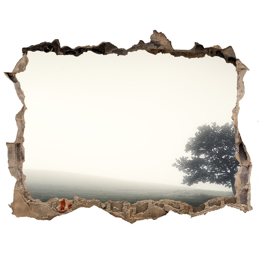 Autocollant mural trou Arbre solitaire pierre