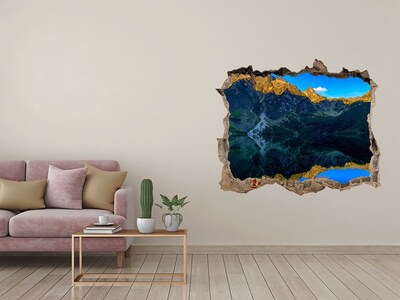 Sticker mural effet trou Paysage montagneux avec un lac