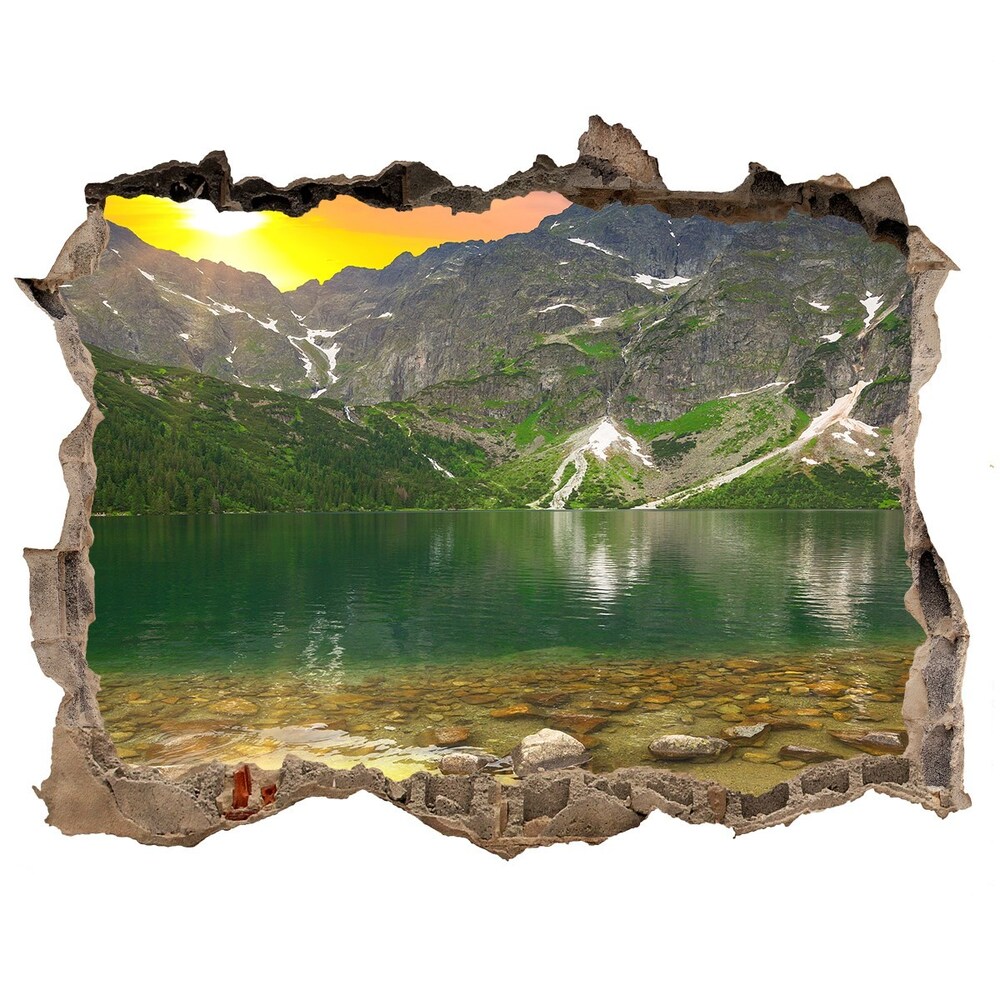 Sticker mural effet trou Œil de la mer Tatras Pologne pierre