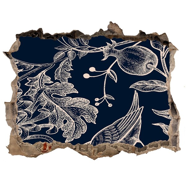 Autocollant mural trou Un oiseau sur fond de végétation