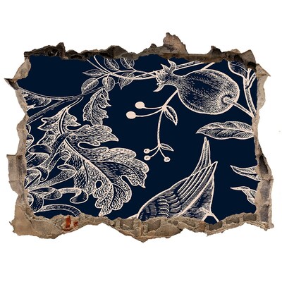 Autocollant mural trou Un oiseau sur fond de végétation