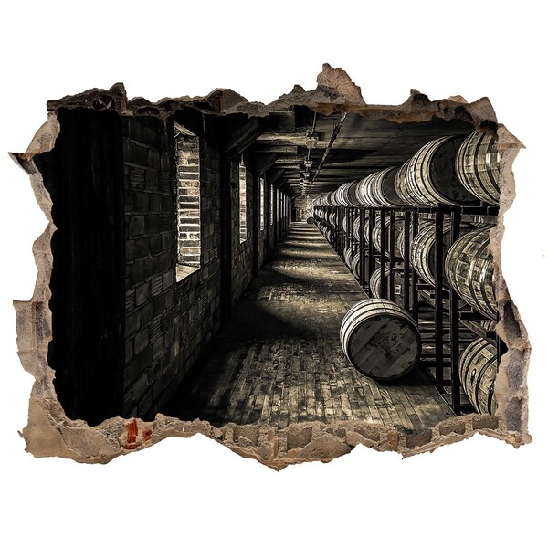 Autocollant mural trou Intérieur de la cave à barriques