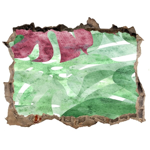 Sticker trou dans le mur jungle tropicale