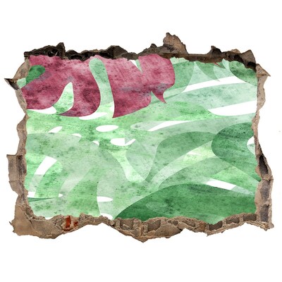 Sticker trou dans le mur jungle tropicale