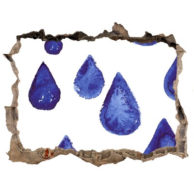 Autocollant mural trou Gouttes d'eau sur le mur
