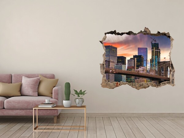 Autocollant mural trou Le pont de Brooklyn à New York