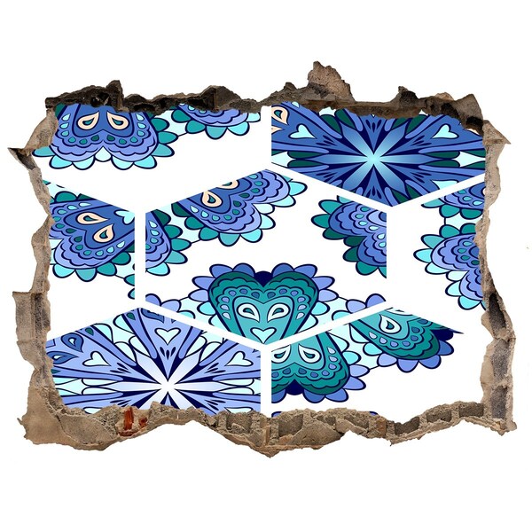 Sticker mural effet trou Motif coloré sur le mur