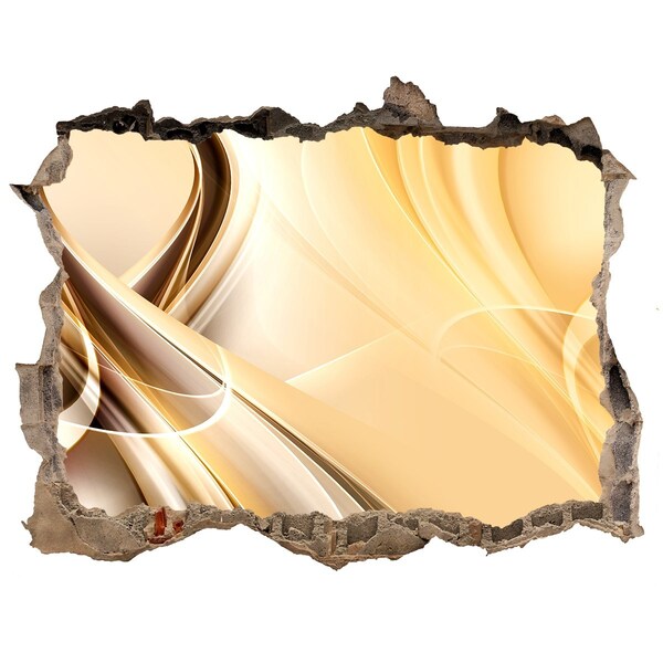 Sticker mural effet trou Abstraction dorée dans un trou dans le mur