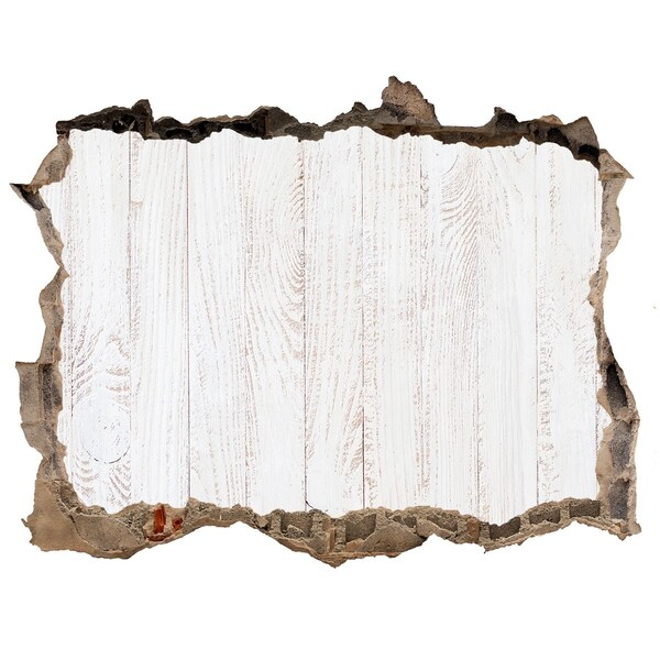 Autocollant mural trou Un mur abîmé avec une finition en bois