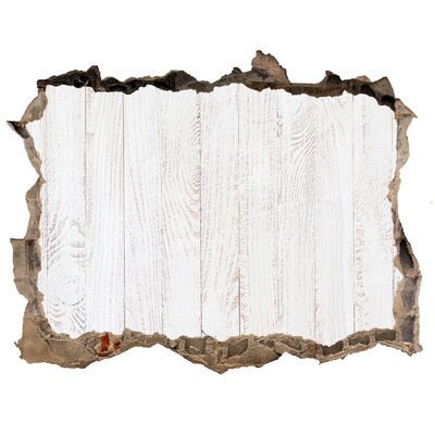 Autocollant mural trou Un mur abîmé avec une finition en bois