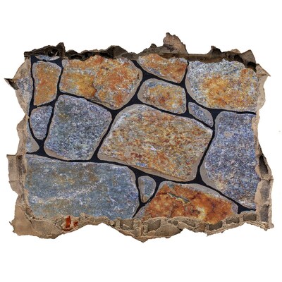 Sticker trou dans le mur Mur en ruine avec des pierres