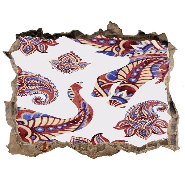 Autocollant à effet 3d trou Des motifs colorés dans un trou dans le mur