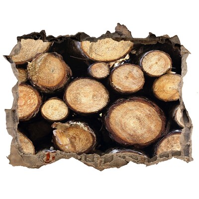 Sticker trou dans le mur Du bois dans un trou dans le mur