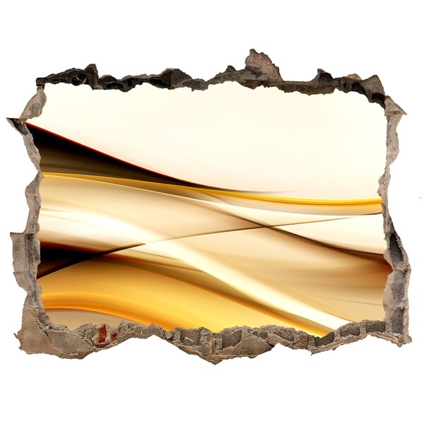 Autocollant mural trou Vagues dorées dans un trou dans le mur