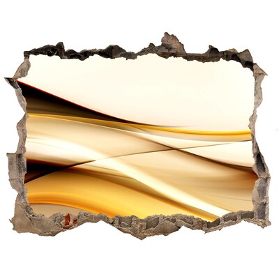 Autocollant mural trou Vagues dorées dans un trou dans le mur