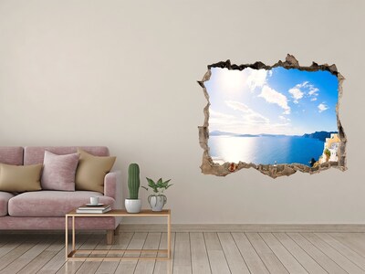 Sticker trou dans le mur Vue de la mer depuis la Grèce